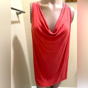Michael Stars size large dusty orange, drape front sleeveless top
